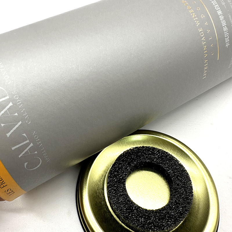 شعار مخصص كرافت هدية زجاجة النبيذ الزجاج حزمة ورقة أنبوب مع غطاء معدني