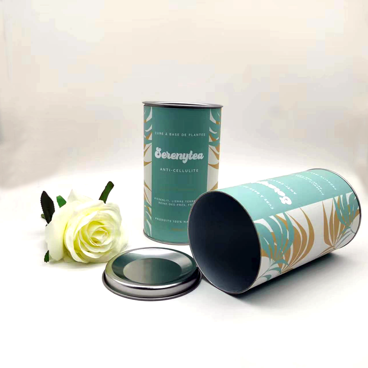 أنبوب ورقي عالي الجودة من فئة الغذاء يمكن تغليف الشاي على شكل علبة تغليف أنبوب قابل للتحلل الحيوي تغليف أنبوب ورقي مخصص للأغذية