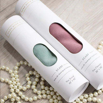 صديقة للبيئة مخصصة الملابس التعبئة والتغليف من الورق المقوى اسطوانة أنبوب ورقة أنبوب مع نافذة للقمصان الملابس الداخلية الجوارب والمناشف