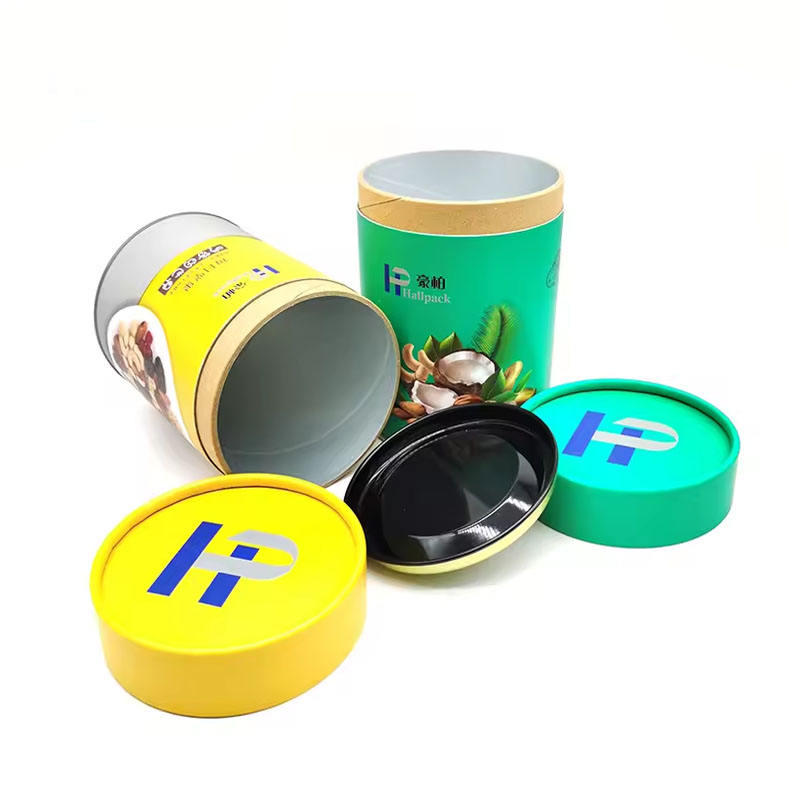 صديقة للبيئة مستديرة ورق الكرافت أنبوب من الورق المقوى جودة الغذاء الصف لمسحوق بروتين الشاي كرافت التعبئة والتغليف الشوكولاته المطبوعات المخصصة