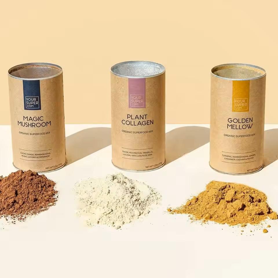 حاوية مسحوق صديقة للبيئة قابلة للتحلل الحيوي وحبوب القهوة والشوفان وأسطوانة ورقية أنبوب دائري لتغليف المواد الغذائية