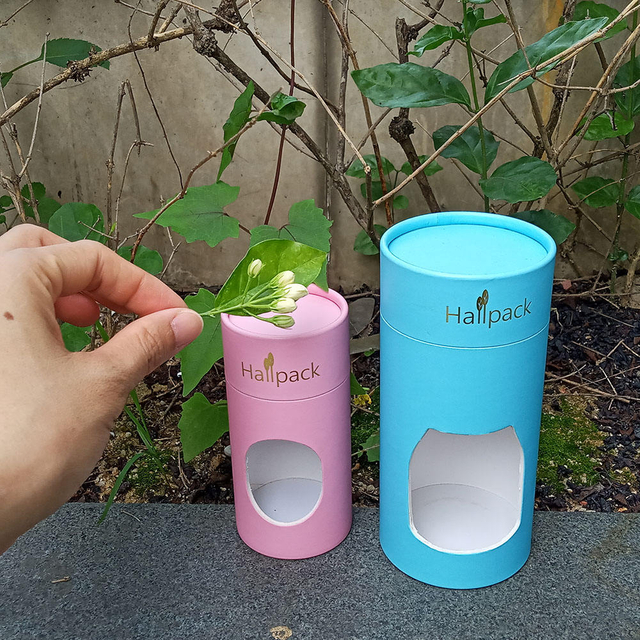 جولة مخصصة أنبوب ورقي فارغ التعبئة والتغليف شمعة قابلة للتحلل كرافت الأنسجة شمعة نافذة اسطوانة صناديق