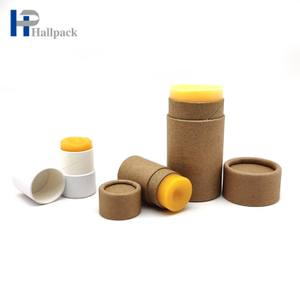 2 أوقية قابلة للتحلل من الورق المقوى الأبيض كرافت مزيل العرق ورقة التعبئة والتغليف أنبوب 0.3 أوقية ورقة بنية رفع بلسم الشفاه