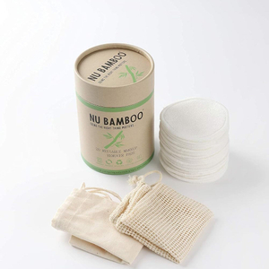 مستحضرات التجميل المخصصة القابلة للتحلل الحيوي من الورق المقوى المعبأة في صندوق أنبوب دائري لمنصات تنظيف قطن الخيزران