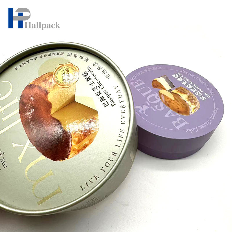 أنبوب ورق الكرافت القابل لإعادة التدوير لتغليف الكيك على شكل دائري منقوش ومغلف ولماع غير لامع يستخدم حرفيًا مطبوعات شعار مخصص