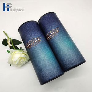 Hallpack الغذاء الصف الكرتون اسطوانة الحاويات غطاء معدني أنبوب دائري التعبئة والتغليف