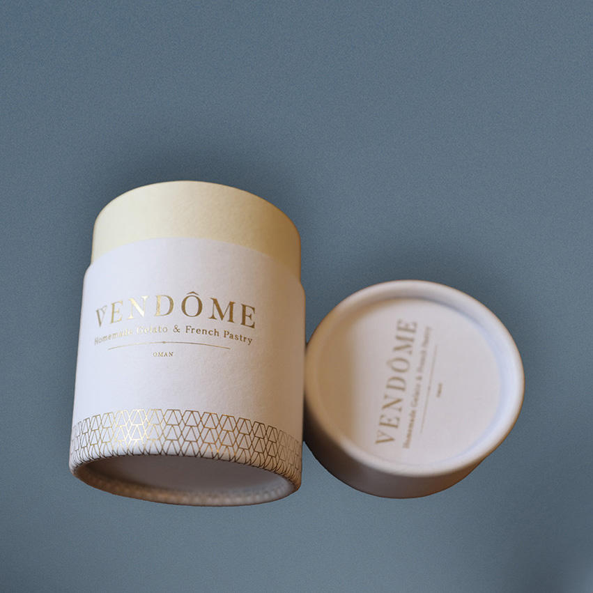 OEM مخصص القابلة للتحلل كرافت كرتون اسطوانة احباط أنبوب الورق لتغليف المواد الغذائية التلاشي ختم الطباعة