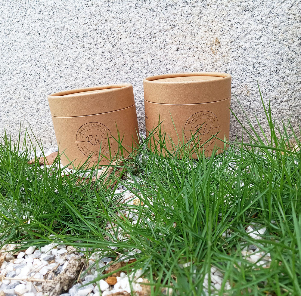 تغليف أنبوب ورقي للشموع من مادة معاد تدويرها بنسبة 100%