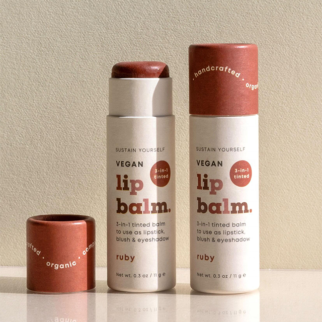 Hallpack 100% ورق بلاستيكي مجاني مخصص أنبوب بلسم الشفاه شكل دائري رفع اسطوانة غسول شريط أنابيب الورق التعبئة والتغليف