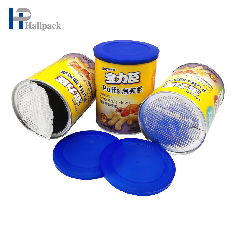 علبة طعام عالية الجودة مبطنة برقائق معدنية محكمة الغلق من الورق المقوى لأنبوب التغليف لأسطوانة حزمة الشاي السائبة