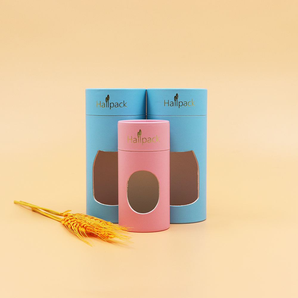 صديقة للبيئة الغذاء الصف الورق المقوى أنبوب الورق اسطوانة الورق المقوى الشوفان المعلب الإفطار الغذاء ورقة أنبوب مع نافذة