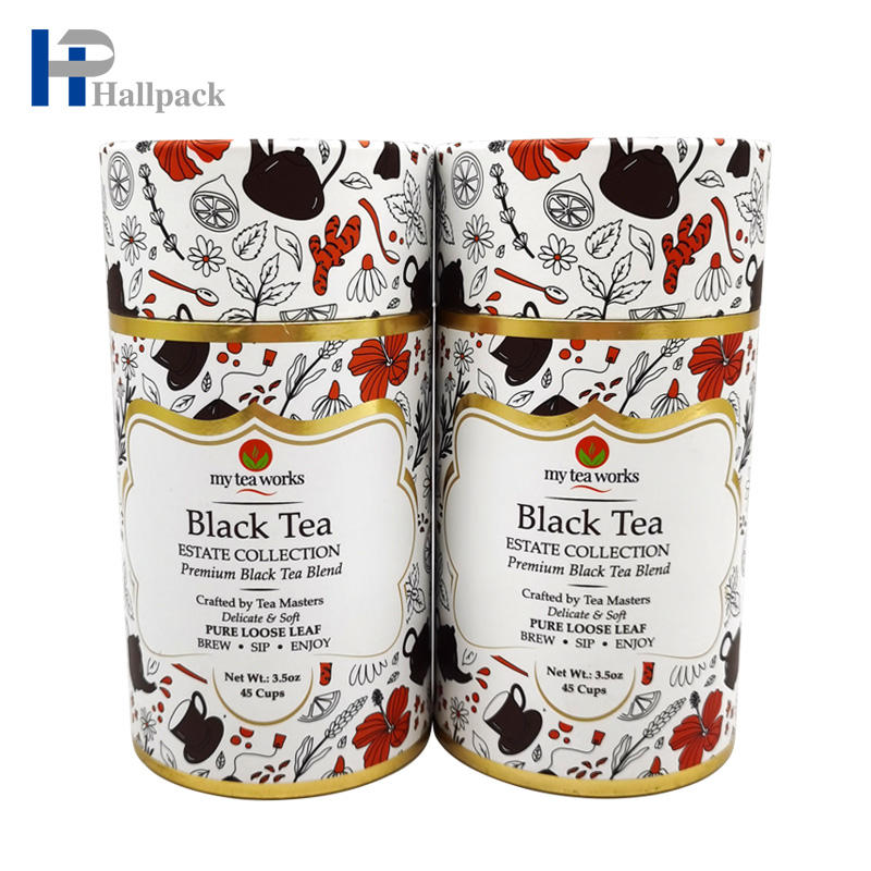 أنبوب ورق كرافت مستدير منقوش بطباعة متلاشية لتغليف الأنسجة الحرفية ومستحضرات التجميل