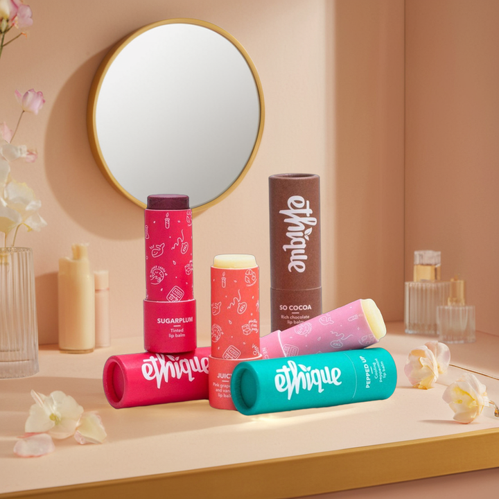 عالية الجودة القابلة للتحلل ورقة بلسم الشفاه التعبئة والتغليف مزيل العرق التعبئة والتغليف رفع أنبوب الورق أنبوب دائري صندوق التعبئة والتغليف من الورق المقوى