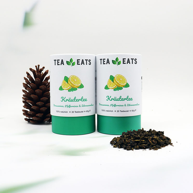 عبوة أنبوب شاي من الورق المقوى القابلة للتحلل الحيوي لتناول الشاي لحبوب القهوة الشاي