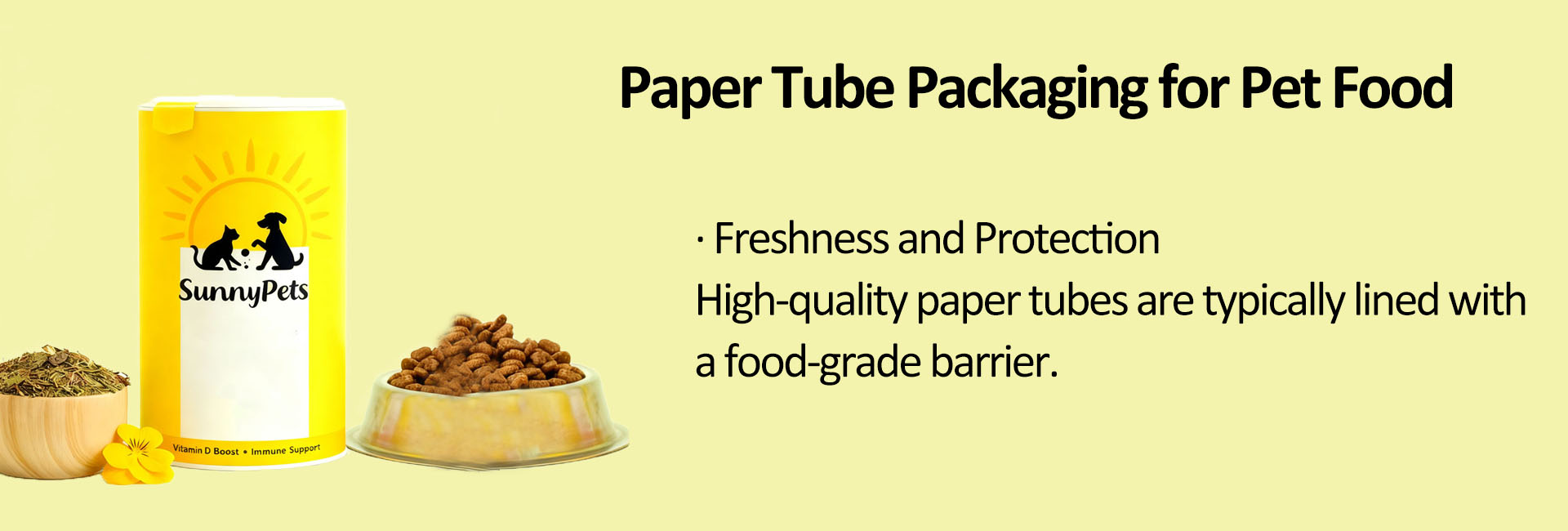 تعبئة أنبوب الورق لأغذية الحيوانات الأليفة