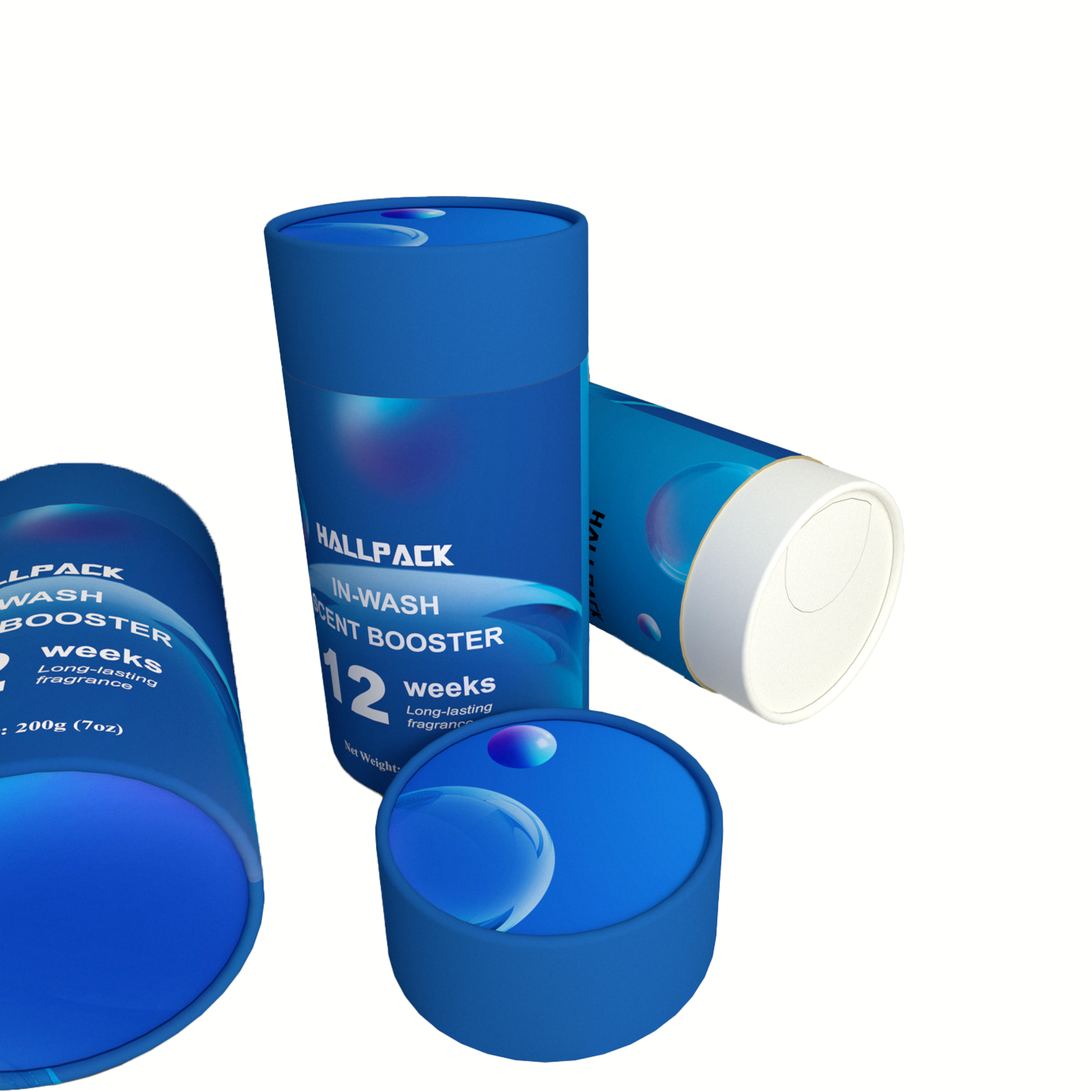 شعار مخصص على شكل دائري من الورق المقوى أنبوب ورق قابل للتحلل الحيوي يرفع التغليف لتقوية رائحة غسل مستحضرات التجميل