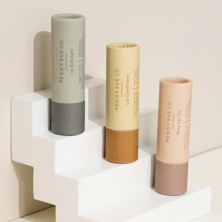 Hallpack صديقة للبيئة ورقة مخصصة بلسم الشفاه أنبوب رفع اسطوانة مزيل العرق شكل دائري أنابيب الورق التعبئة والتغليف