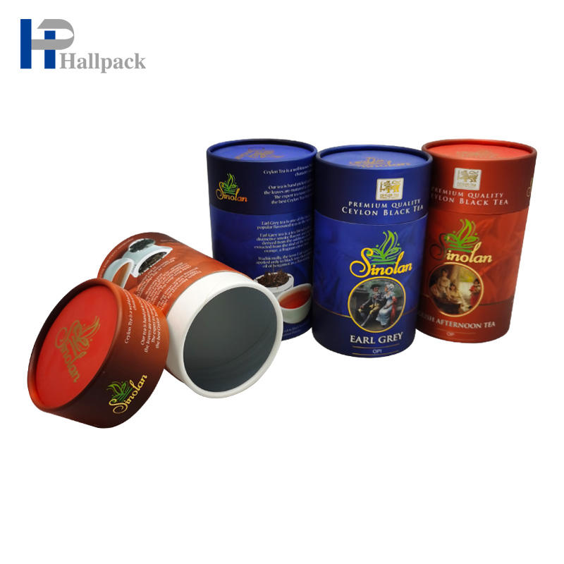 أنبوب الورق الأزرق تغليف الشاي الأبيض التي شيرت تغليف أنابيب الورق