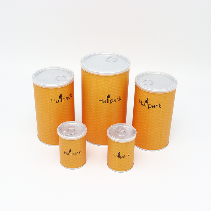 صديقة للبيئة مخصصة الغذاء الصف كرتون اسطوانة التعبئة والتغليف مربع من السهل سحب المعادن ختم المكسرات القهوة الشاي التعبئة والتغليف ورقة أنبوب