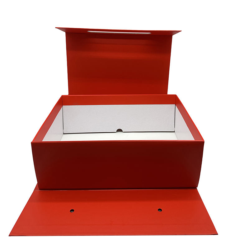 صندوق ورقي كبير الحجم قابل للطي مغناطيسي مخصص مع حبل يد جلدي