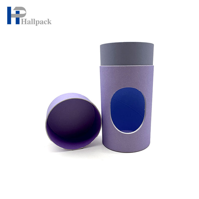 صديقة للبيئة مخصصة الملابس التعبئة والتغليف من الورق المقوى اسطوانة أنبوب ورقة أنبوب مع نافذة للقمصان الملابس الداخلية الجوارب والمناشف