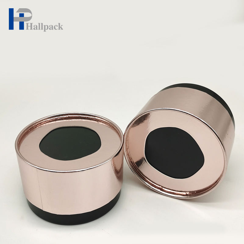 مواد صديقة للبيئة طباعة مخصصة تغليف أنبوب ورق معدني ذهبي وردي