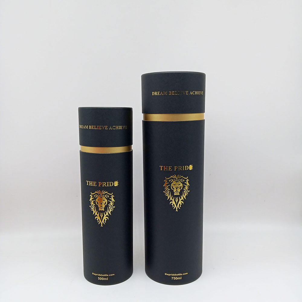 أنبوب ورقي من الورق المقوى كرافت قابل للتحلل الحيوي، مواد معاد تدويرها، طباعة مختومة لتغليف الهدايا وزجاجة الترمس والشموع