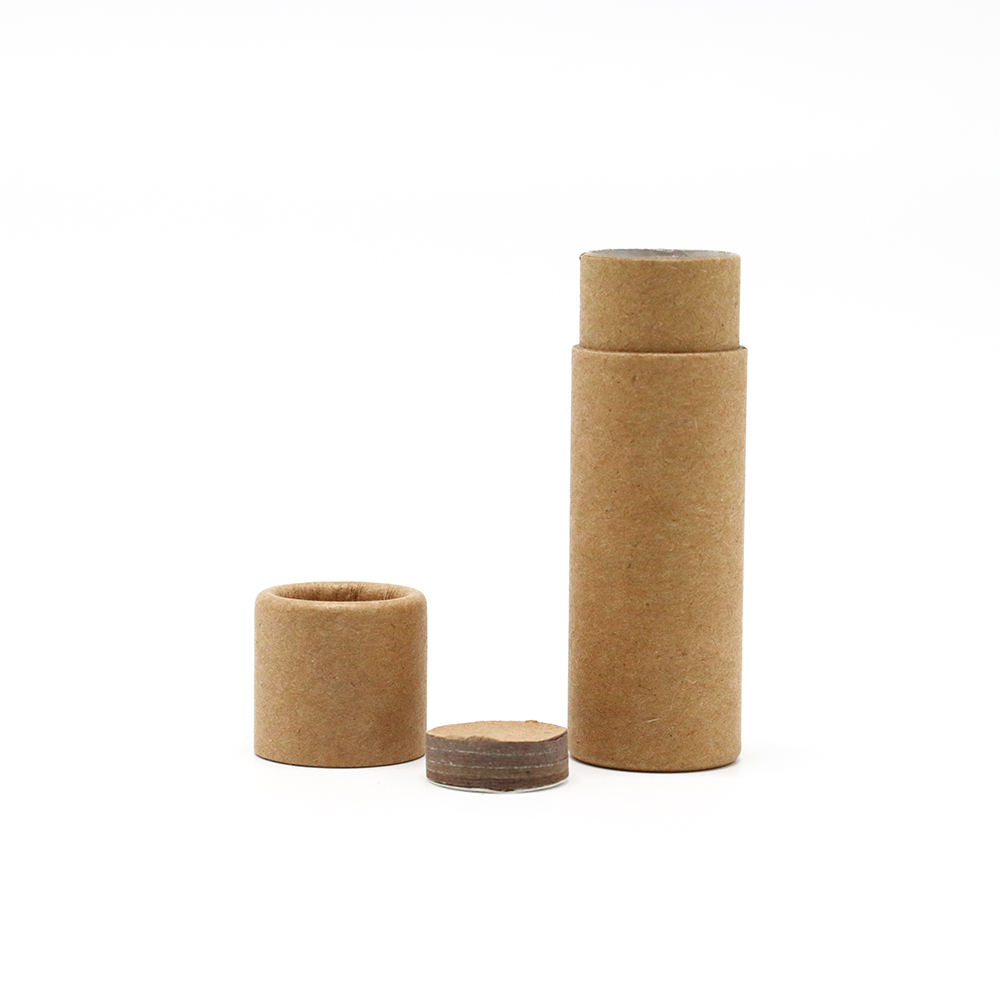 الجملة رفع ورقة أنبوب مزيل العرق الحاويات صديقة للبيئة علبة التعبئة والتغليف القابلة للتحلل من الورق المقوى بلسم الشفاه أنبوب ورق الكرافت