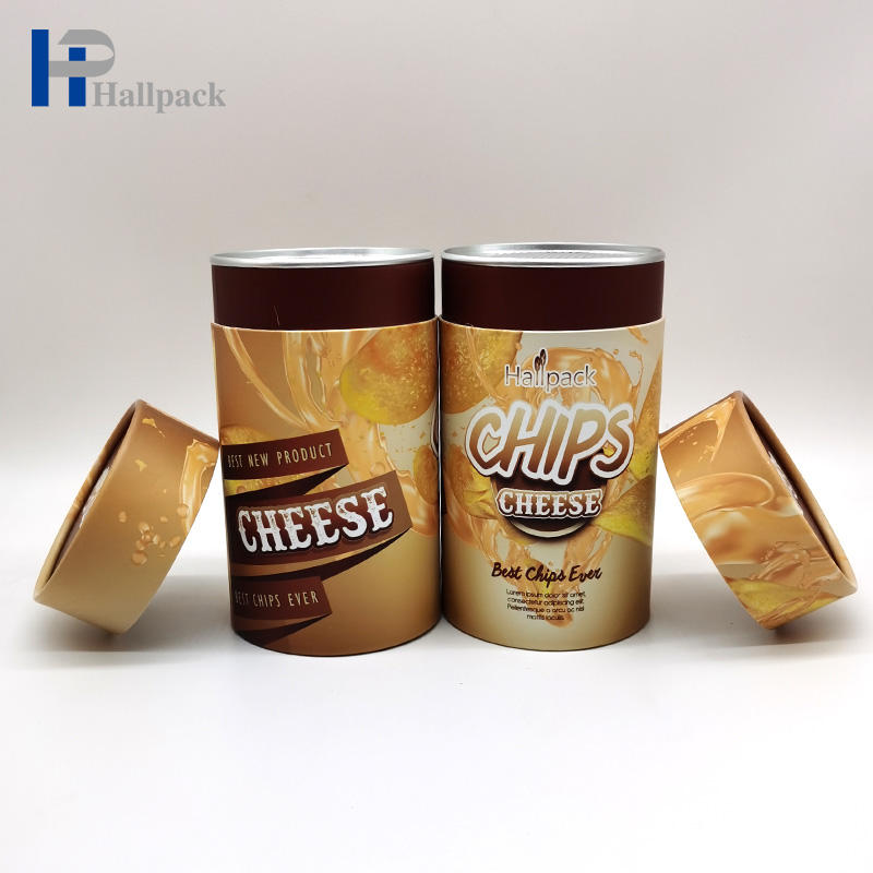 أنبوب ورق كرافت أسود سهل التقشير وغطاء مفتوح، أنبوب ورقي دائري من درجة الطعام