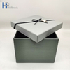 صندوق ورق تغليف فاخر من الورق المقوى باللون الرمادي المخصص مع الشريط
