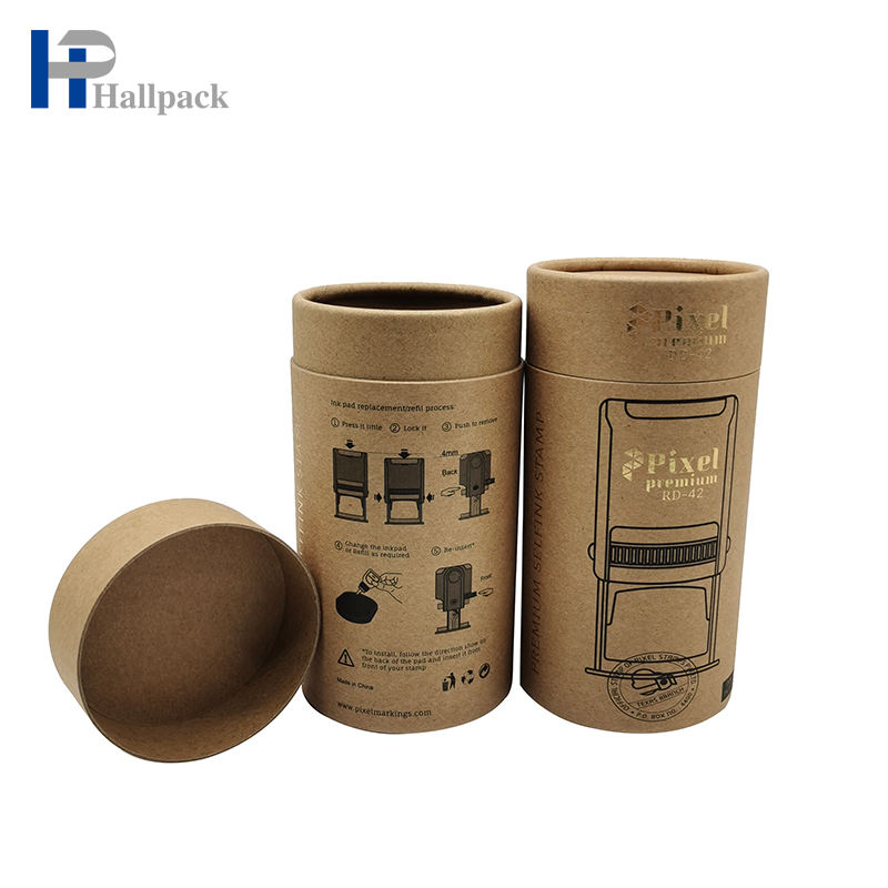 اسطوانة مخصصة صديقة للبيئة ختم أنابيب ورق الكرافت التعبئة والتغليف للمنتجات المنزلية