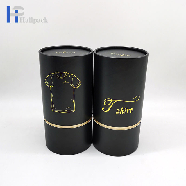 القابلة للتحلل الأسود كرافت جولة اسطوانة ورقة أنبوب التعبئة والتغليف لملابس تي شيرت