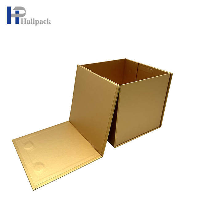 الجملة صندوق ورق التغليف الذهبي القابل للطي مربع الشكل صندوق ورق غطاء مغناطيسي