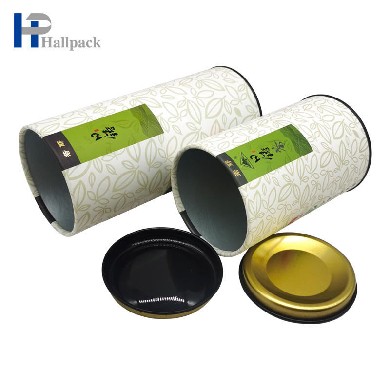أنبوب ورق من الورق المقوى لتعليب المواد الغذائية مع غطاء معدني