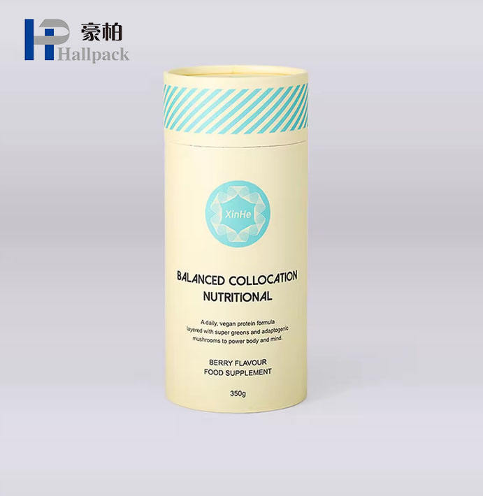 تغليف أنبوب الورق حاوية أسطوانة من الورق المقوى للطعام لتغليف علب الشاي المستديرة