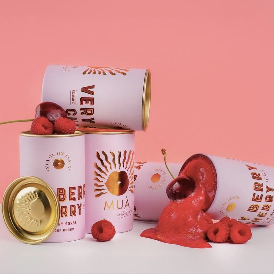 حاوية آيس كريم على شكل أسطوانة من الورق المقوى الإبداعي مخصصة مع غطاء معدني وأنبوب ورقي لحائط ورق الألومنيوم