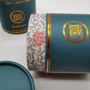 أنبوب ورق الكرافت القابل لإعادة التدوير لتغليف الكيك على شكل دائري منقوش ومغلف ولماع غير لامع يستخدم حرفيًا مطبوعات شعار مخصص