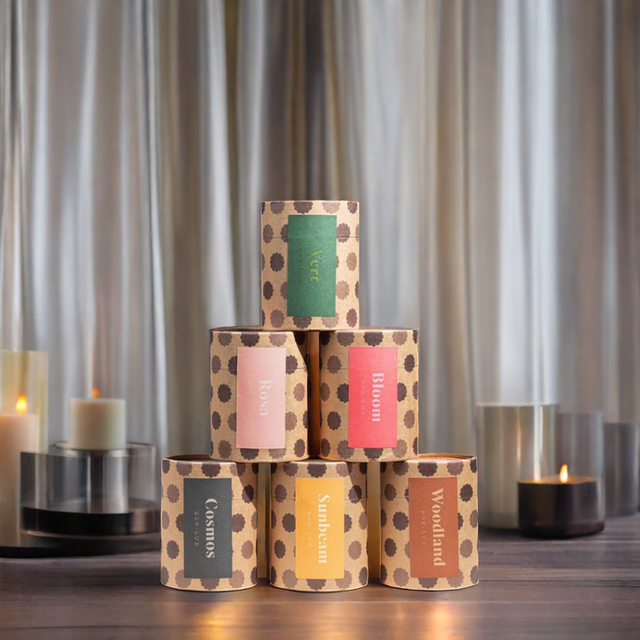الجملة 100٪ المواد المعاد تدويرها ورقة أنبوب شمعة أنبوب التعبئة والتغليف مع شعار مخصص طباعة ورقة اسطوانة شمعة مربع
