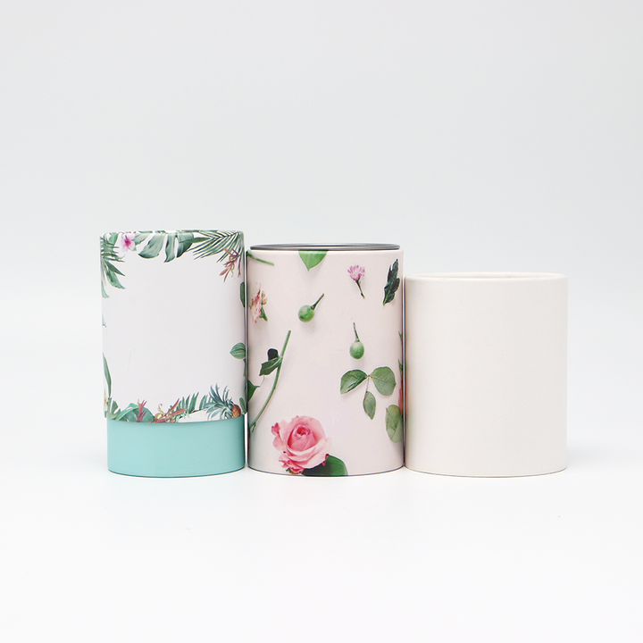 صديقة للبيئة مخصصة الغذاء الصف صندوق من الورق المقوى مع غطاء معدني ورقة أنبوب التغليف للمكسرات والشاي والقهوة