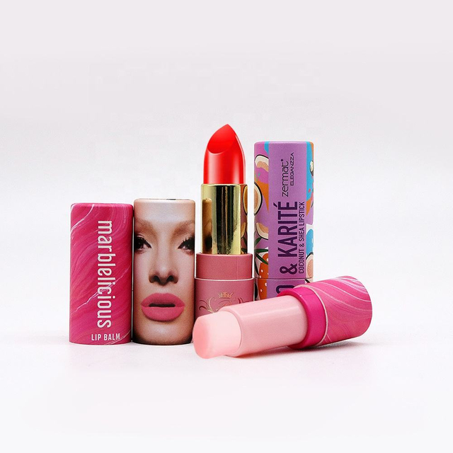 صديقة للبيئة مخصصة أنبوب بلسم الشفاه المستديرة التعبئة والتغليف اسطوانة عصرية لمستحضرات التجميل الملتوية حتى أنابيب شريط غسول الورق