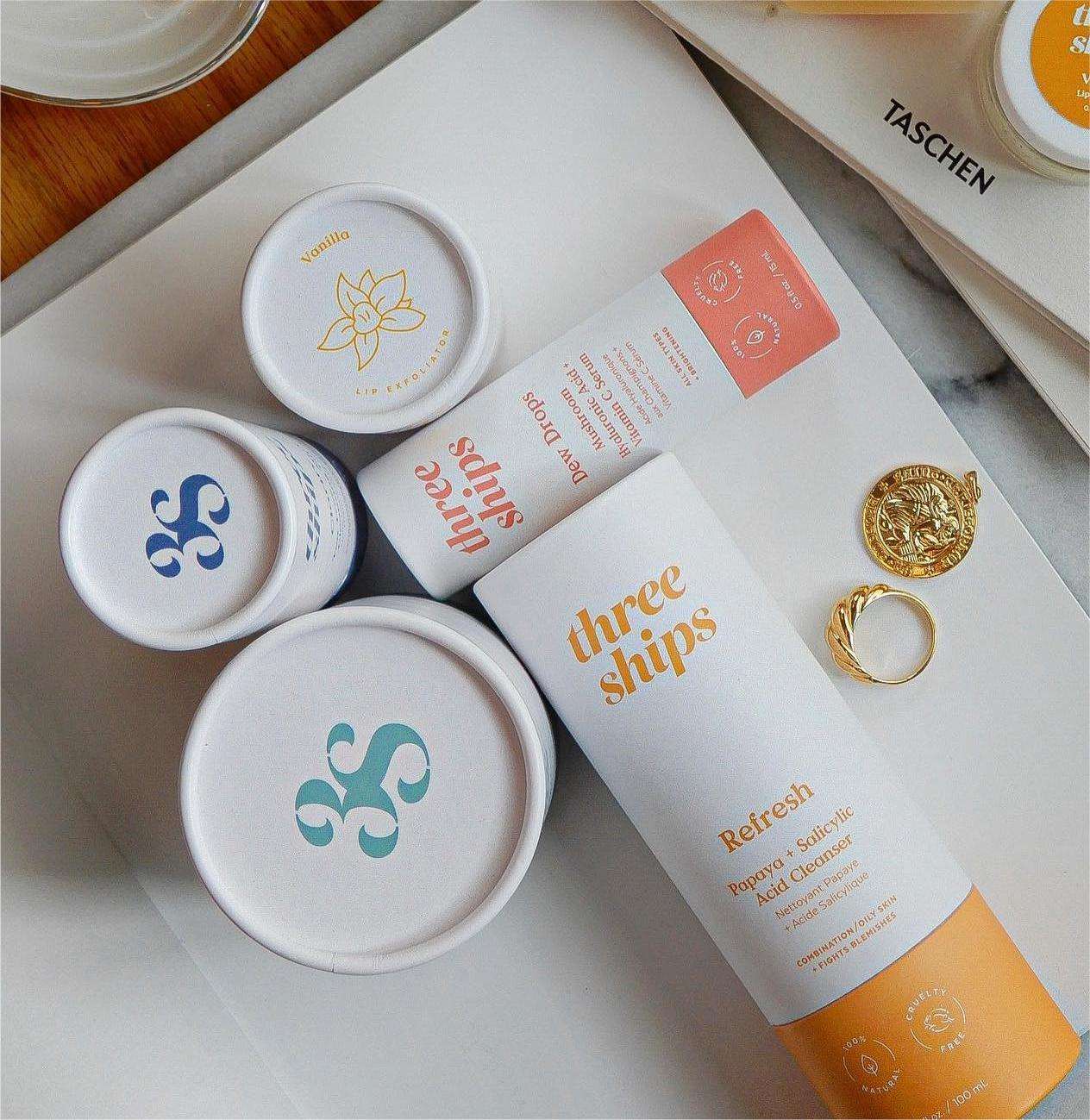 تصميم صندوق أسطواني لمستحضرات التجميل والزيوت العطرية للعناية بالبشرة وزجاجة من الورق المقوى وصندوق تغليف أنبوبي ورقي مخصص لقوة فضفاضة