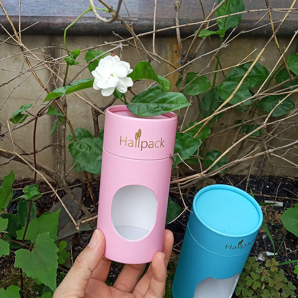 الشركة المصنعة لأنابيب كرافت اسطوانة فارغة مستديرة التعبئة والتغليف حاوية أنبوب الورق مع نافذة