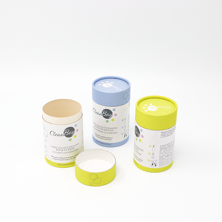 صديقة للبيئة مخصصة منظف الكرتون اسطوانة مربع ورقة أنبوب التعبئة والتغليف للمفروشات ويندوز المنظفات متعددة الأغراض