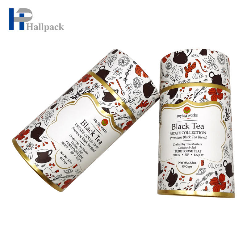 أنبوب ورق كرافت مستدير منقوش بطباعة متلاشية لتغليف الأنسجة الحرفية ومستحضرات التجميل