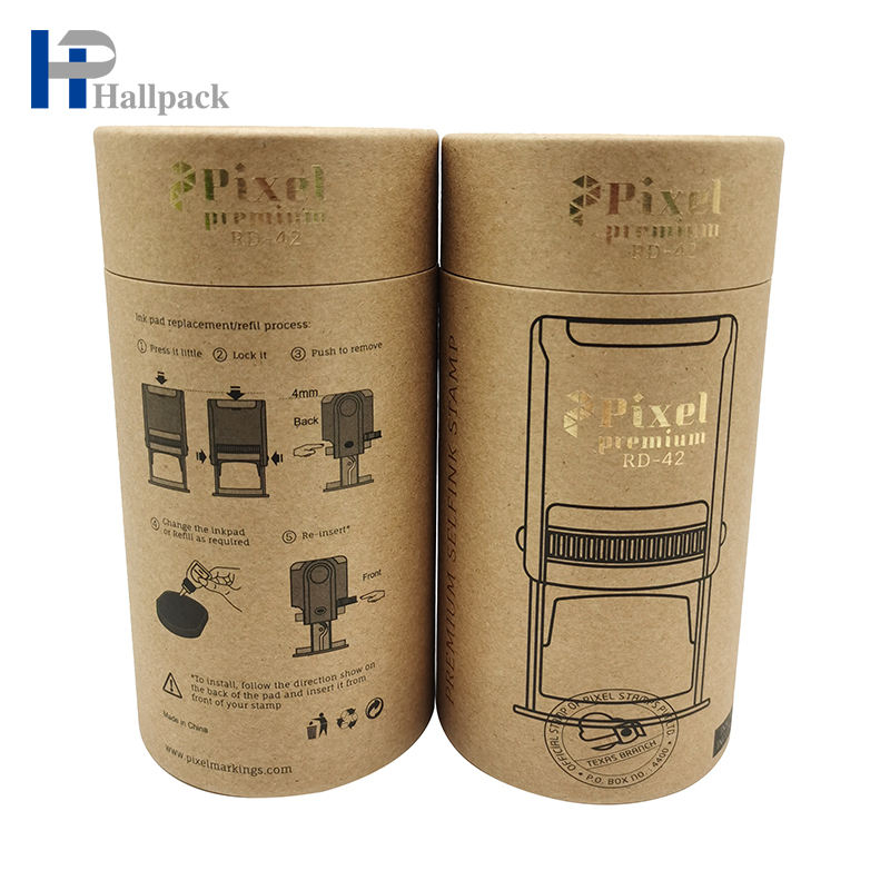 اسطوانة مخصصة صديقة للبيئة ختم أنابيب ورق الكرافت التعبئة والتغليف للمنتجات المنزلية