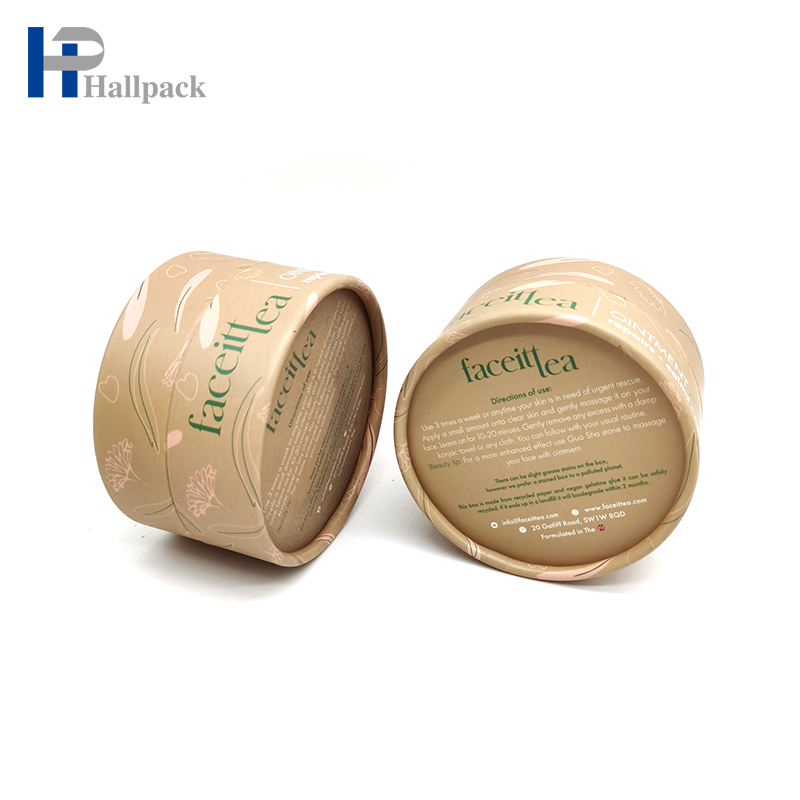 كرافت مستديرة مع ورق مقوى صناعي منقوش وورق حرفي لأنبوب ورق كرتون لمستحضرات التجميل