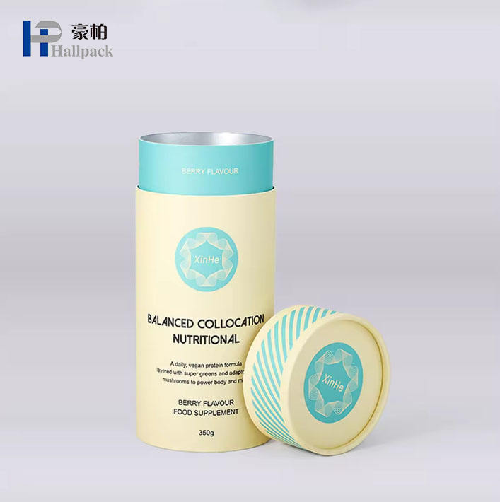 تغليف أنبوب الورق حاوية أسطوانة من الورق المقوى للطعام لتغليف علب الشاي المستديرة