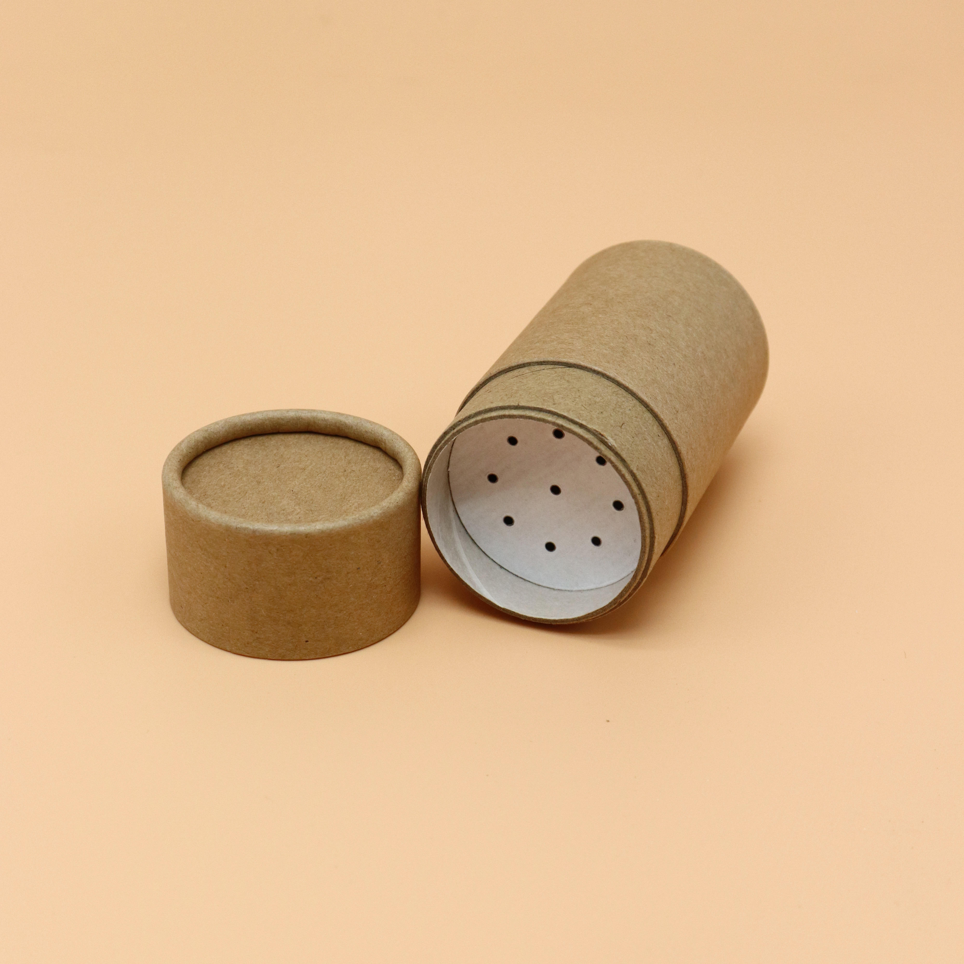 تصميم جديد الفلفل كرافت أنبوب الملح والتوابل التعبئة والتغليف القابلة للتحلل مسحوق فضفاض ورقة أنبوب الحاويات