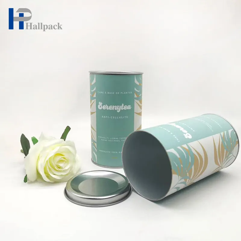 أنبوب ورقي عالي الجودة من فئة الغذاء يمكن تغليف الشاي على شكل علبة تغليف أنبوب قابل للتحلل الحيوي تغليف أنبوب ورقي مخصص للأغذية