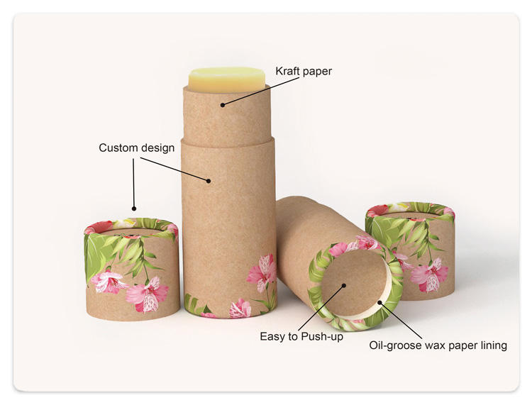 أنبوب ورقي لبلسم الشفاه ميني تويست 3.5 جرام، حاوية مزيل العرق مقاومة للزيوت